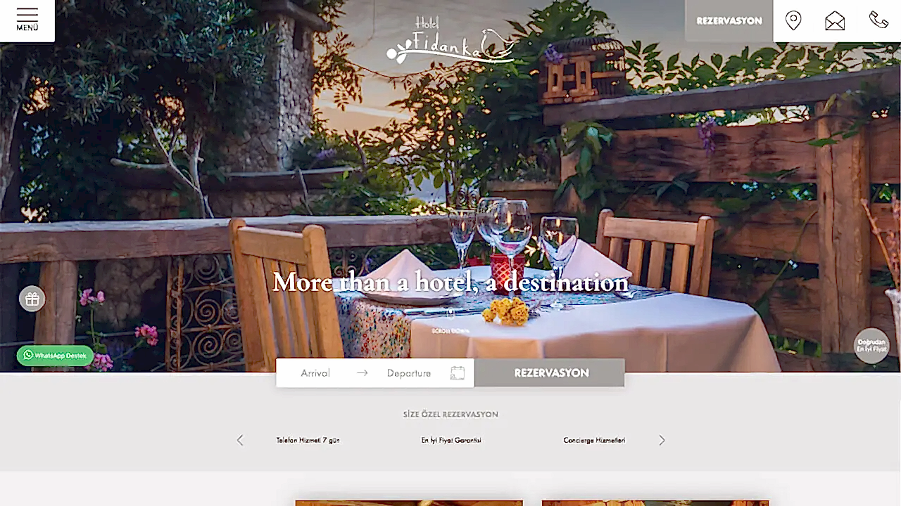 Fidanka Hotel Web Tasarımı